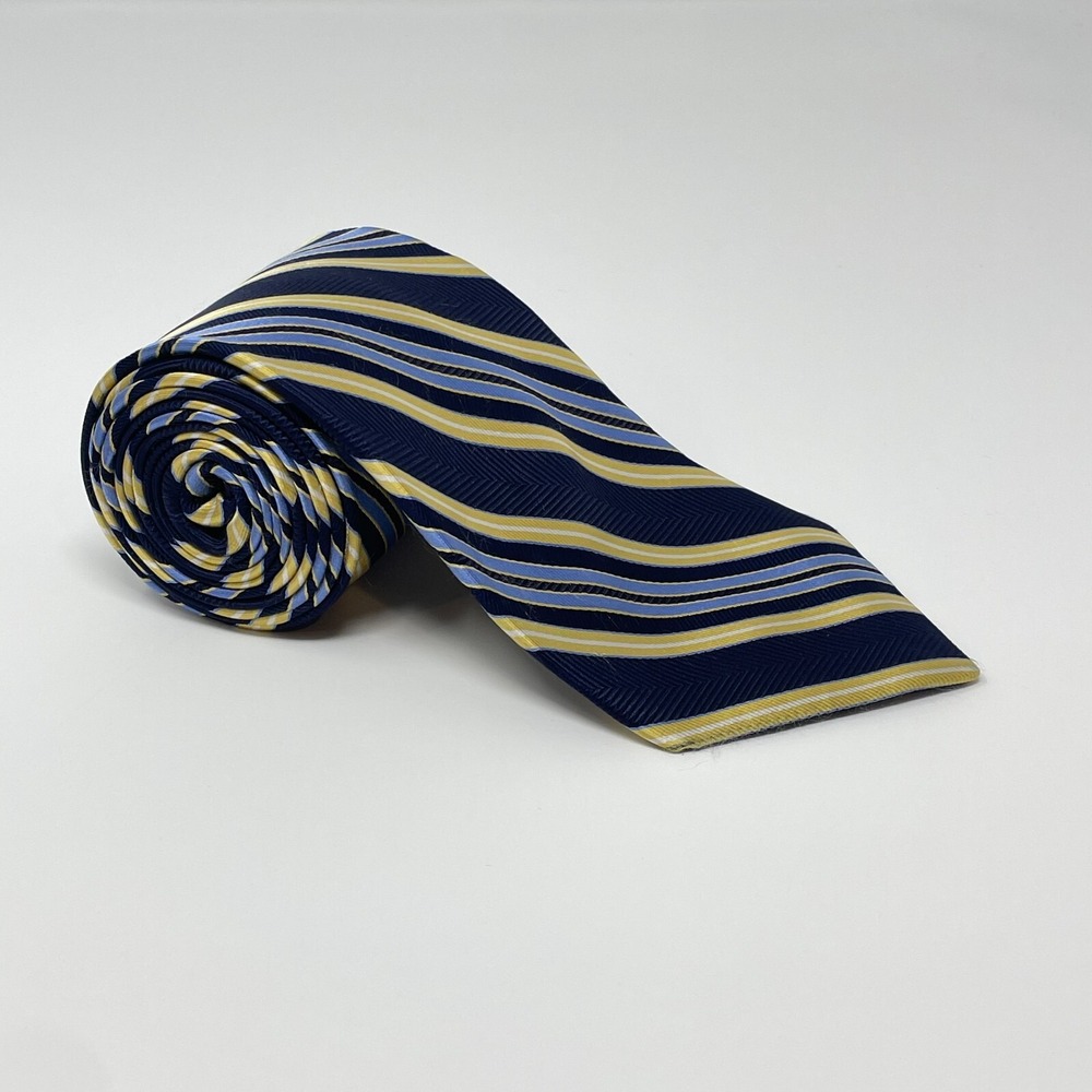 Chaps Blue Striped Silk Tie Necktie